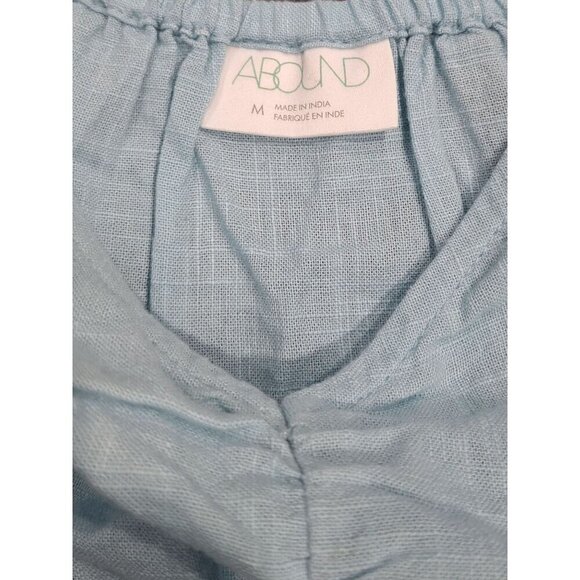 NWOT Abound Light Blue Peasant Style Cotton Blouse w/Puff Sleeves-Sz. M - Picture 3 of 4